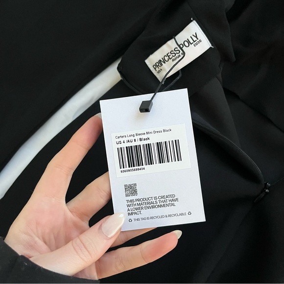 Princess Polly Classic Black Long Sleeve Dress - Picture 4 of 8